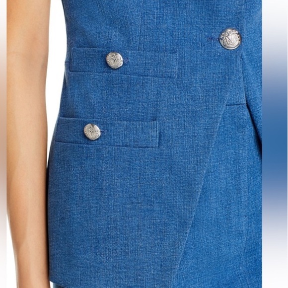 Veronica Beard 🔥 Tamara Linen Vest Single-Breasted Vest - Picture 11 of 13